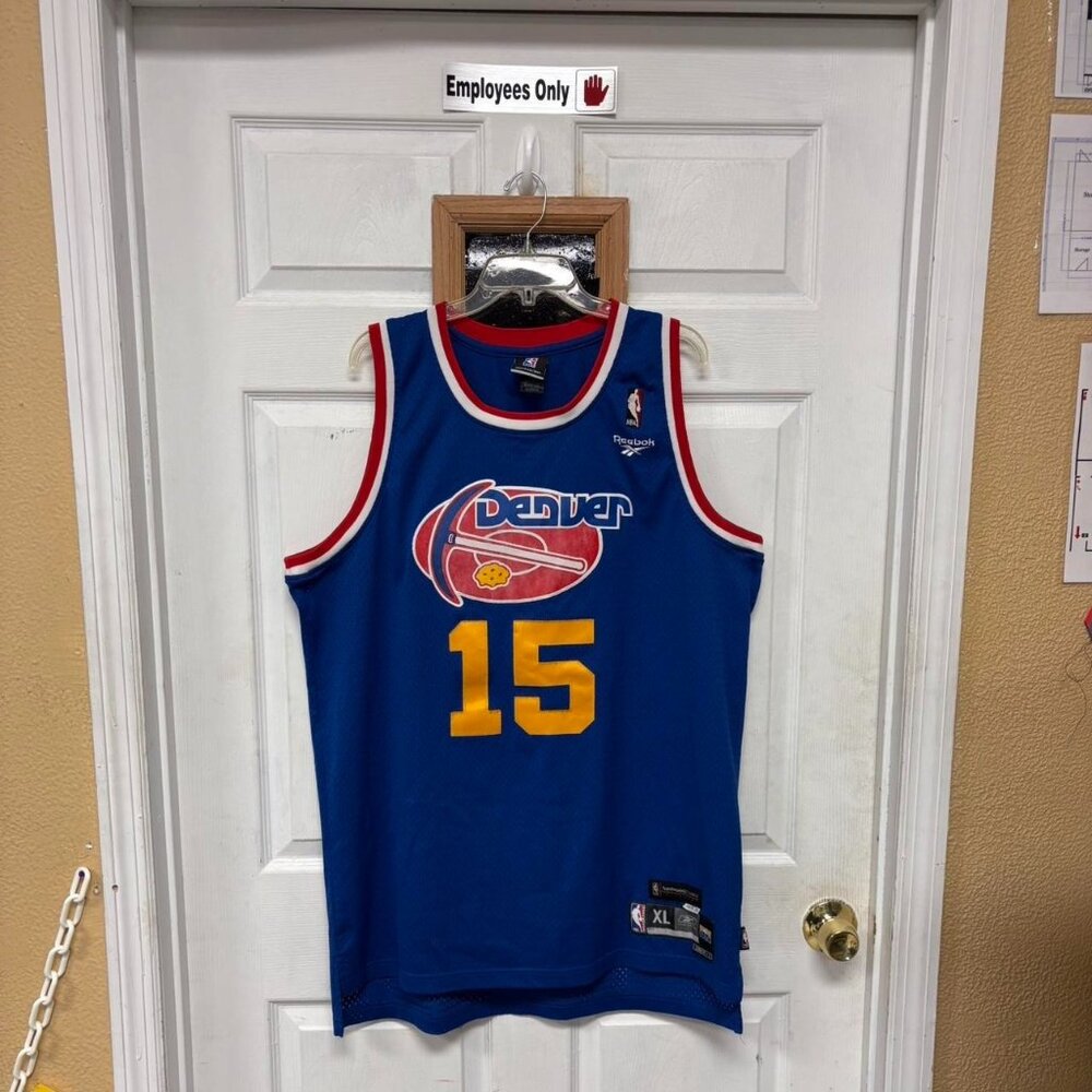 Original Rare Reebok Swingman  Denver Nuggets Carmelo Anthony Blue Jersey Stitch